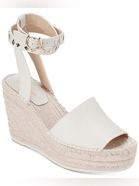 KATE SPADE FRENCHY White Espadrille Wedge Espadrille Sandals with Ankle Strap